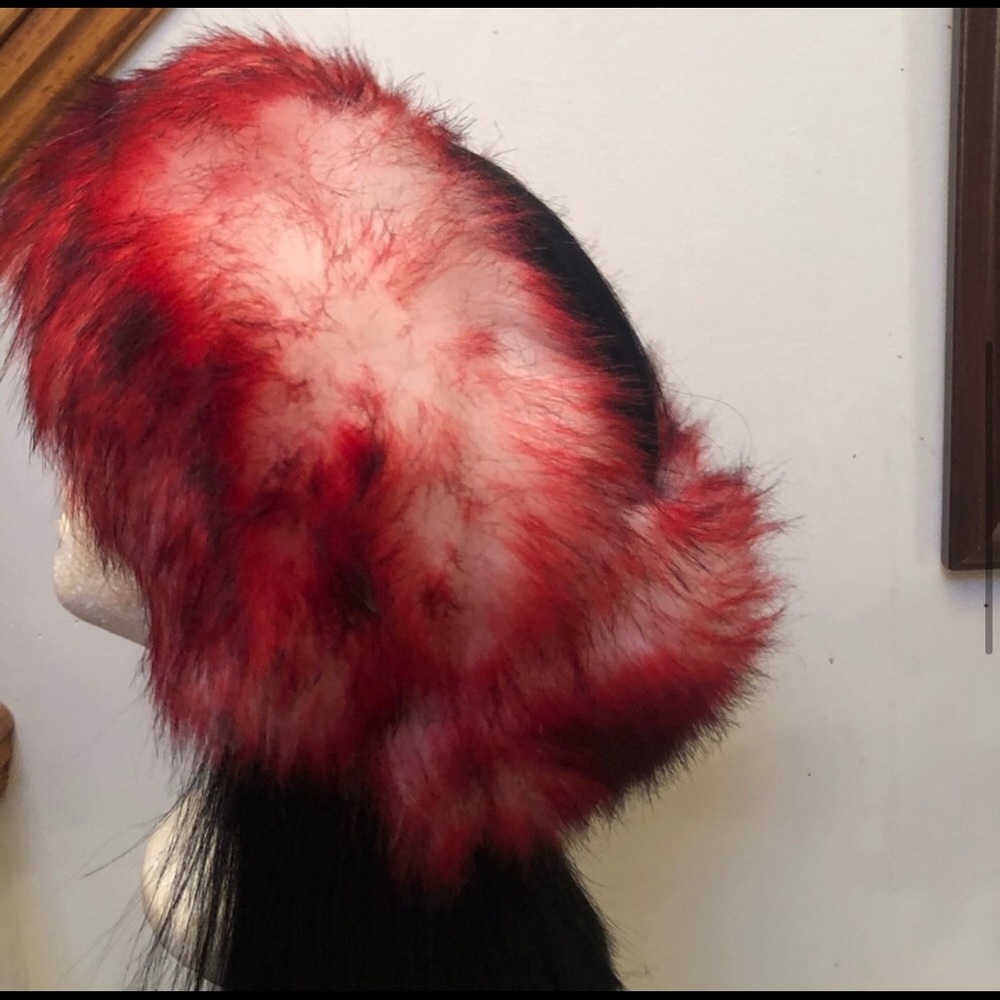 Red fur headband
